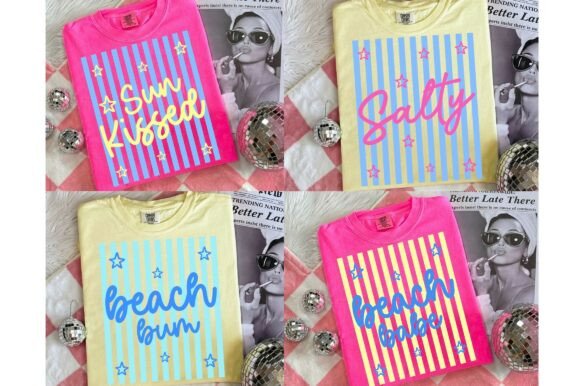 Stripe Beach Bundle: Retro Graphics for T-Shirt Designs