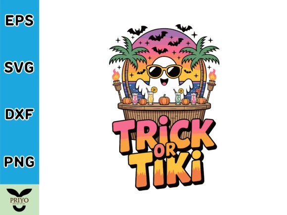 Trick or Tiki Haunted Beach Hal Graphics & T-Shirt Designs